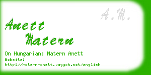 anett matern business card